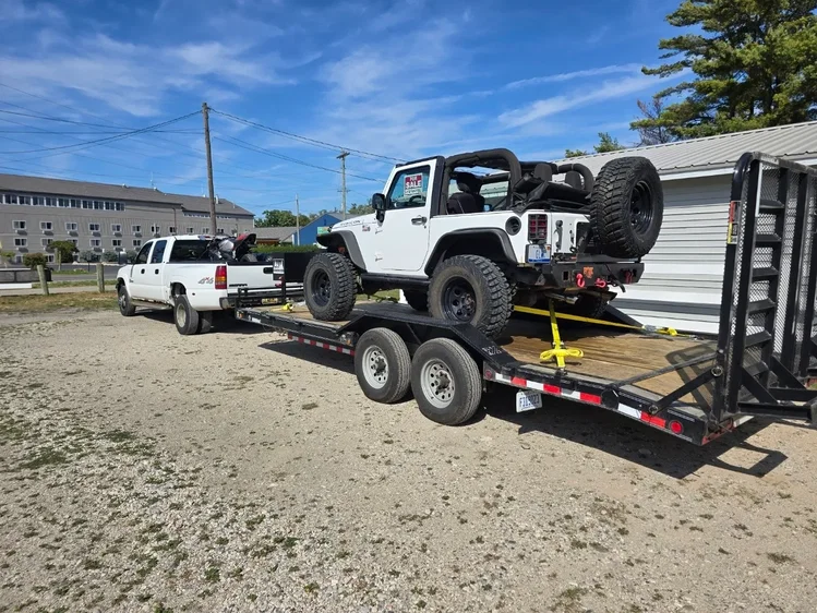 The team getting a rental ready for pickup