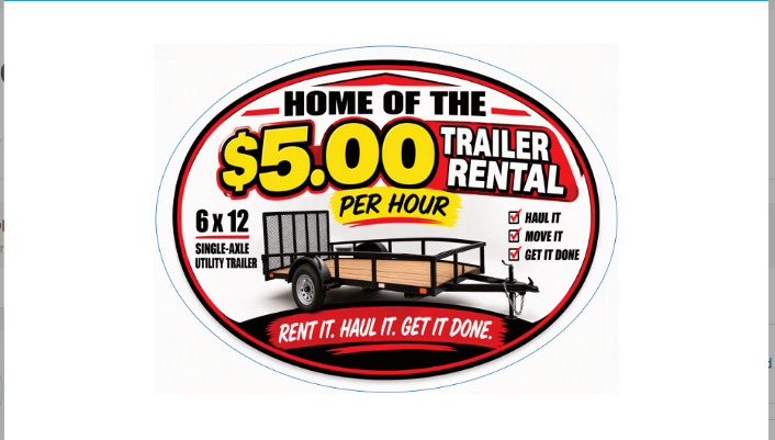 6x12 Utility Trailer – $5/Hour