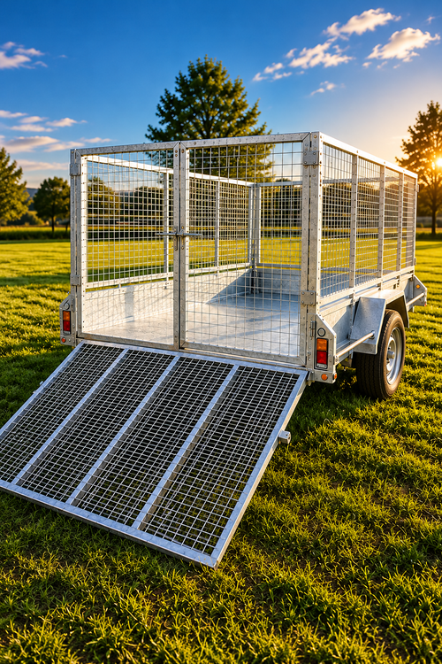8x5 Single Axle Cage Trailer with Ramp