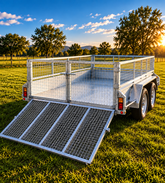 8x5 Double Axle Cage Trailer with Ramp